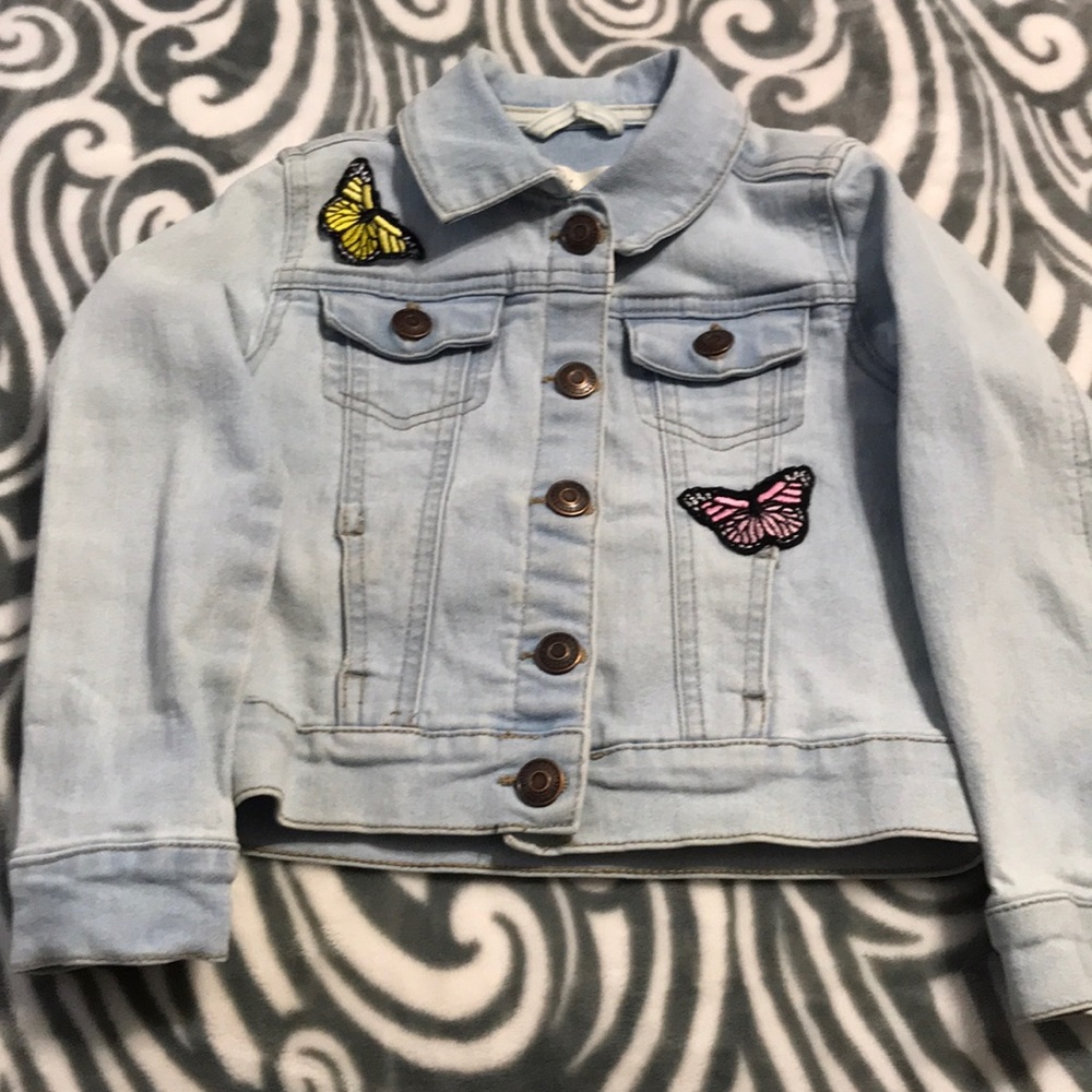 Girls butterfly denim jacket